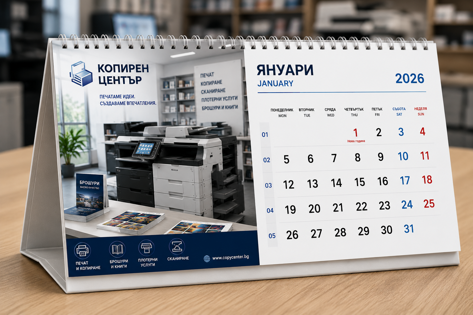 Календар пирамидка със спирала