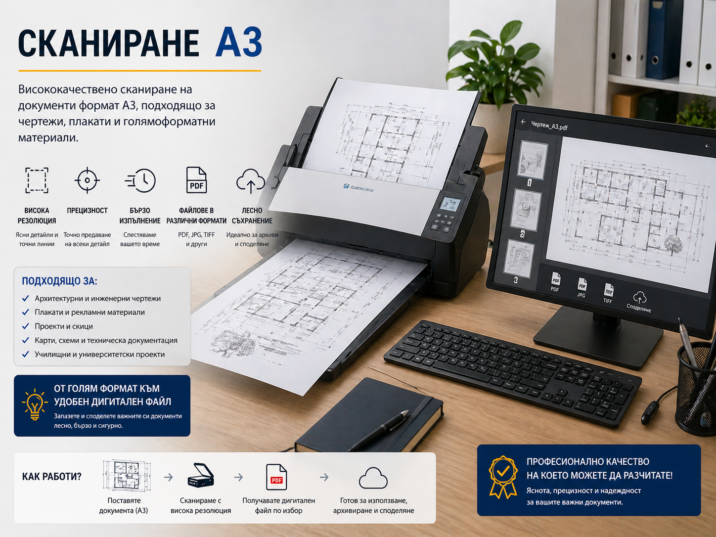 А3 сканиране