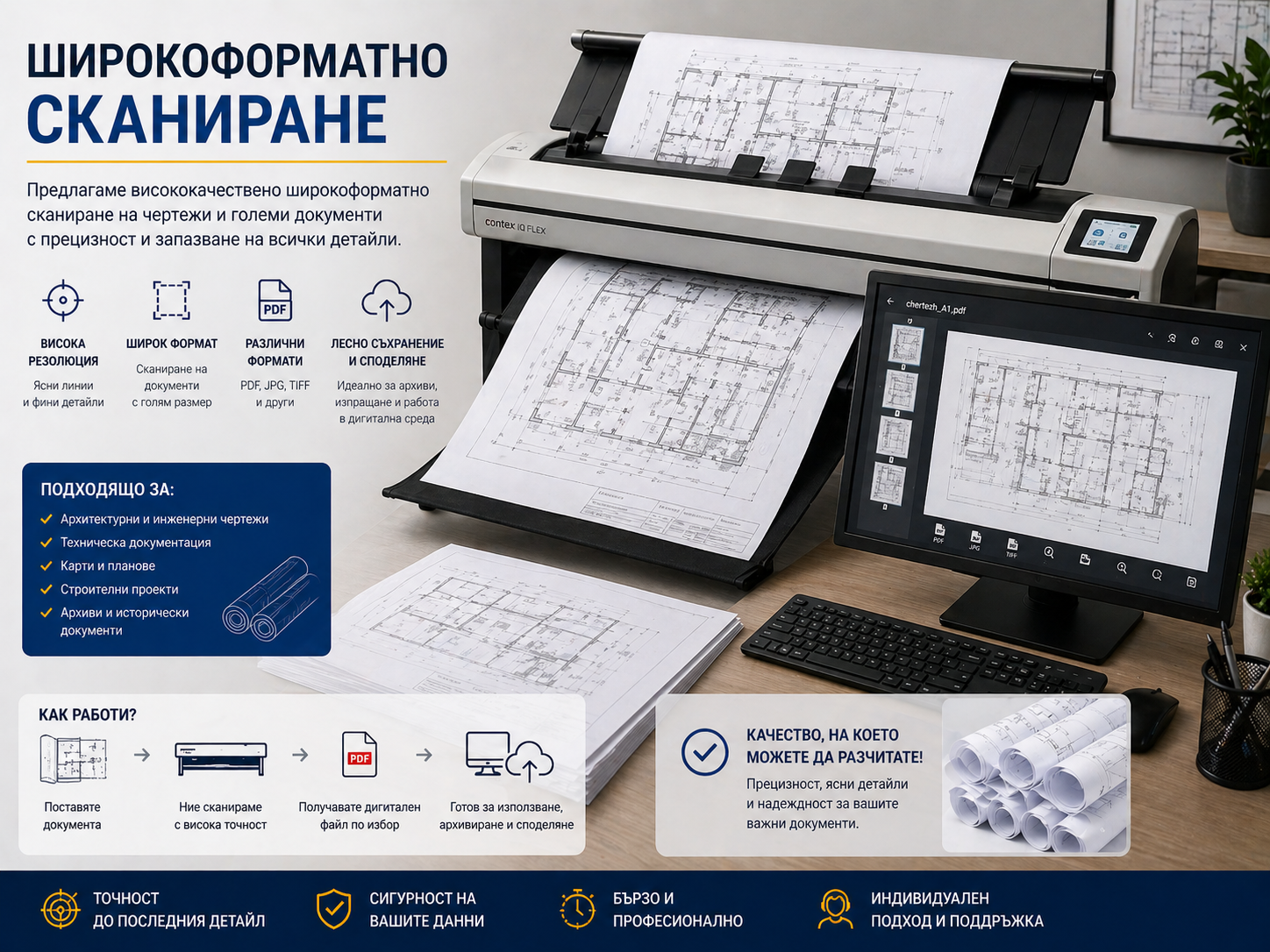 Широкоформатно сканиране